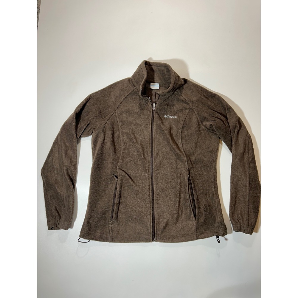 Columbia Fleece Jacket Womens L Brown Excellent Benton Springs Full Zip Soft
